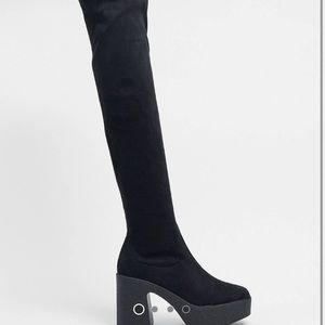 Chunky thigh high boots